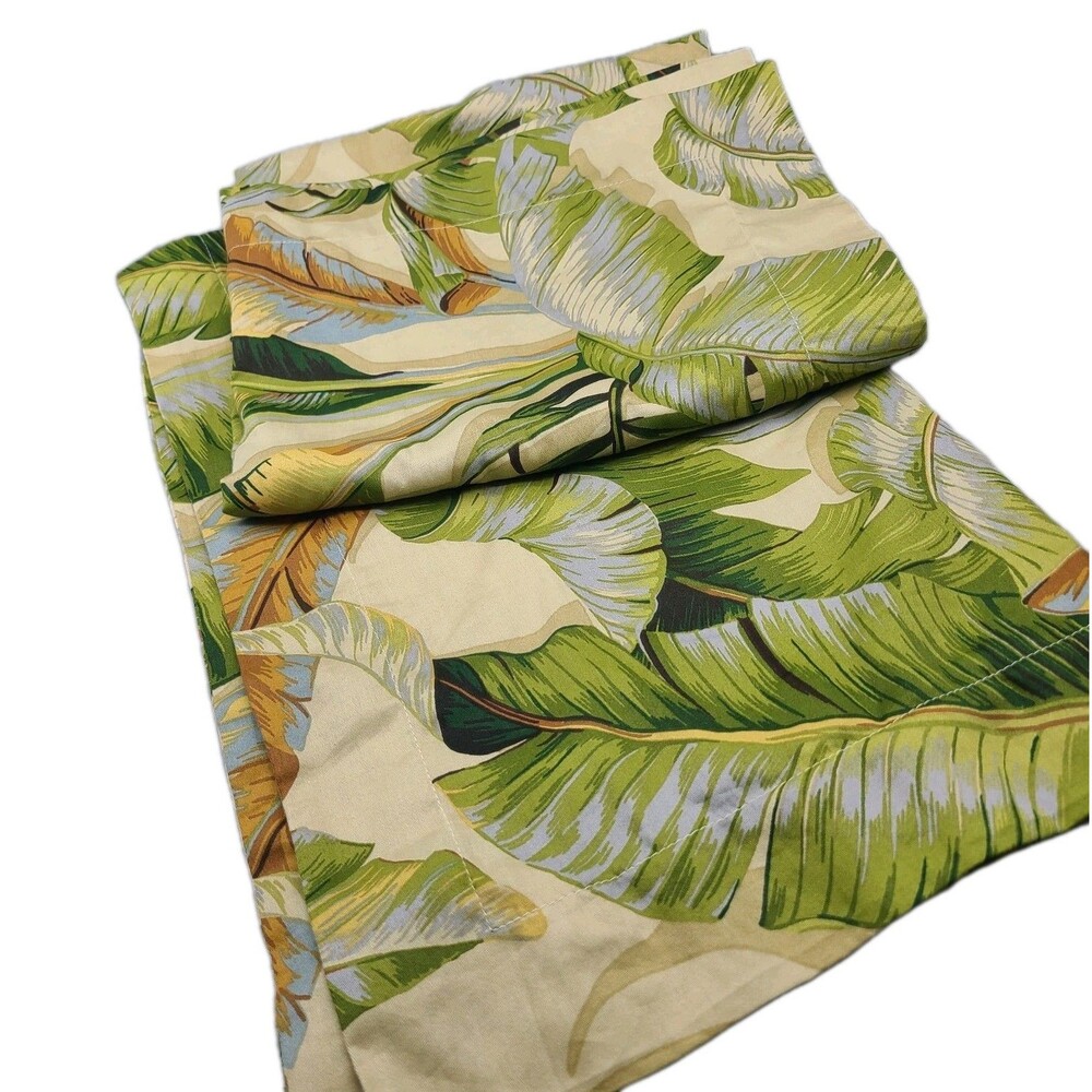 Tommy Bahama Palmiers set (2) Pillow Shams King size Tropical Palm Leaves Cotton